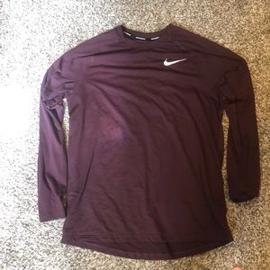 Maroon nike stretch fit long sleeve
